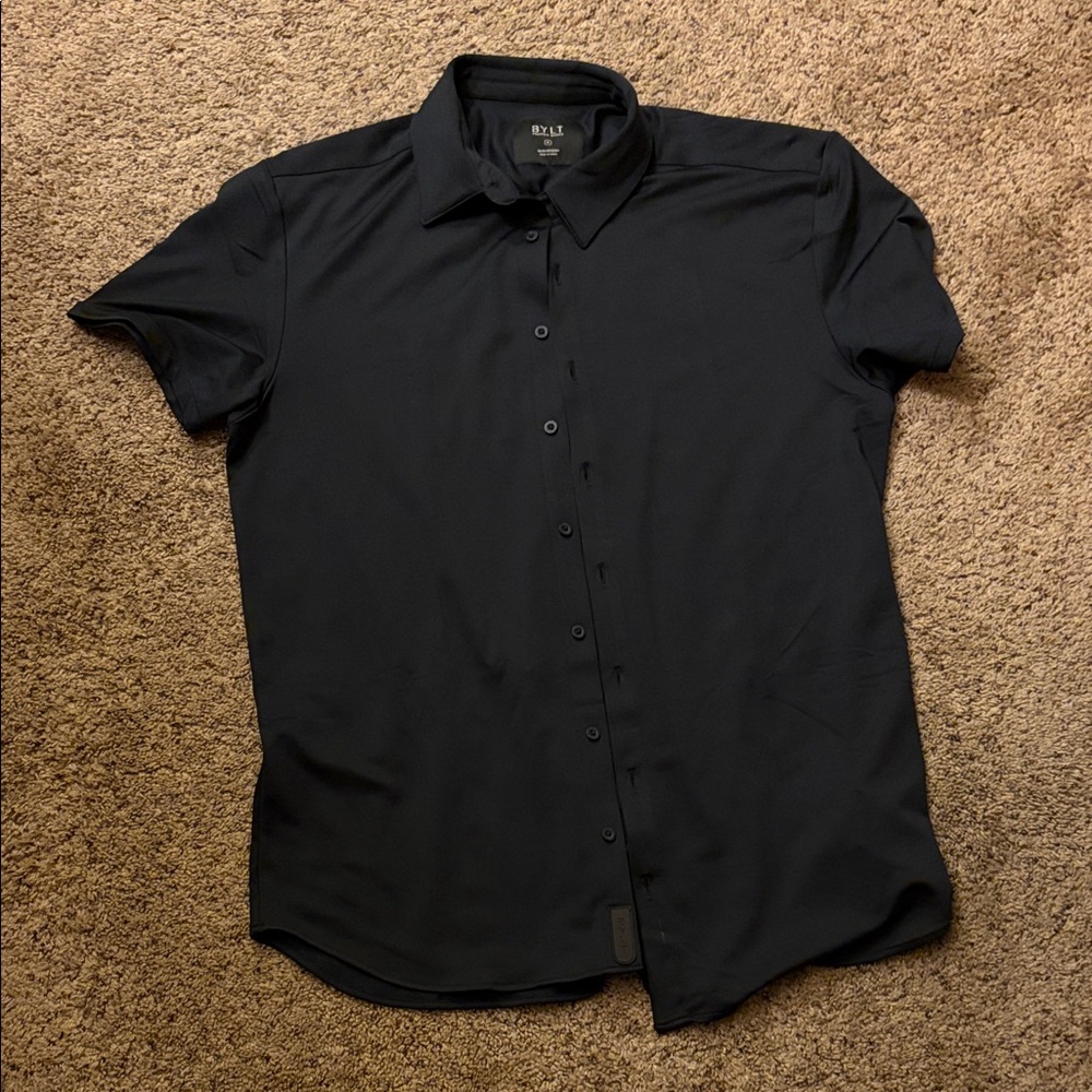 BYLT Basics Men's Dark Button Down Shirt